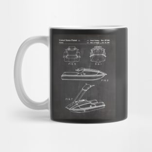 Jet Ski Patent - Watersports Lake Beach House Art - Black Chalkboard Mug